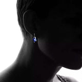 Sterling Silver Sapphire Diamond Cut Earring Earrings - Tophatter Daily Deals