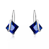 Sterling Silver Sapphire Diamond Cut Earring Earrings - Tophatter Daily Deals