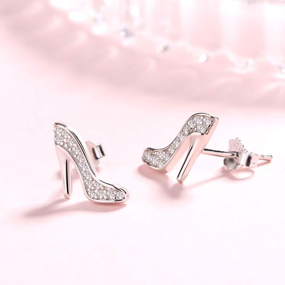 Sterling Silver Stiletto Stud Earrings With Swarovski Crystals Earrings - Tophatter Daily Deals