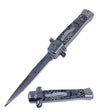 Stiletto OTF Automatic Knife Classic Italian Switchblade - 9 or 11 Inch Grey Snakeskin Pattern - Silver 9" Knife-OTF - Tophatter Daily Deals