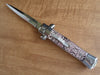 Stiletto OTF Automatic Knife Classic Italian Switchblade - 9 or 11 Inch Purple-ish Snakeskin Pattern - Silver 9" Knife-OTF - Tophatter Daily Deals