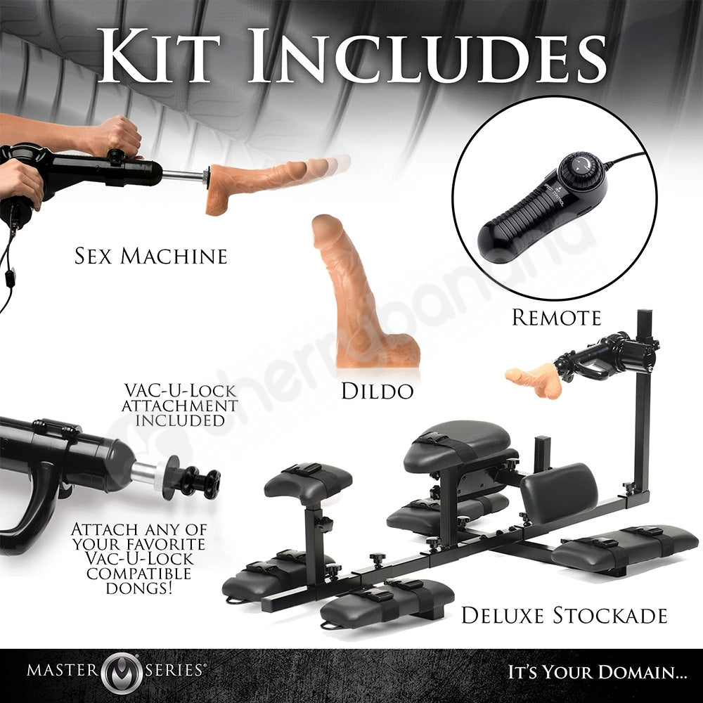 Master Series Subversion Deluxe Stockade – Horizontal BDSM Restraint with Sex Machine > Sex Toys > Sex Machines - Tophatter Daily Deals