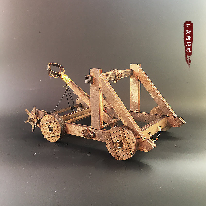 AM012 Single Arm Catapult Stone Throwing Machine Trebuchet 3D Mechanical Model Kit - Tophatter Daily Deals