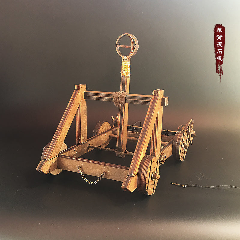 AM012 Single Arm Catapult Stone Throwing Machine Trebuchet 3D Mechanical Model Kit - Tophatter Daily Deals