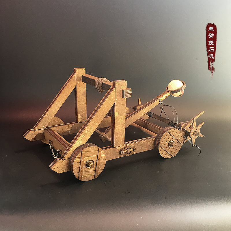 AM012 Single Arm Catapult Stone Throwing Machine Trebuchet 3D Mechanical Model Kit - Tophatter Daily Deals