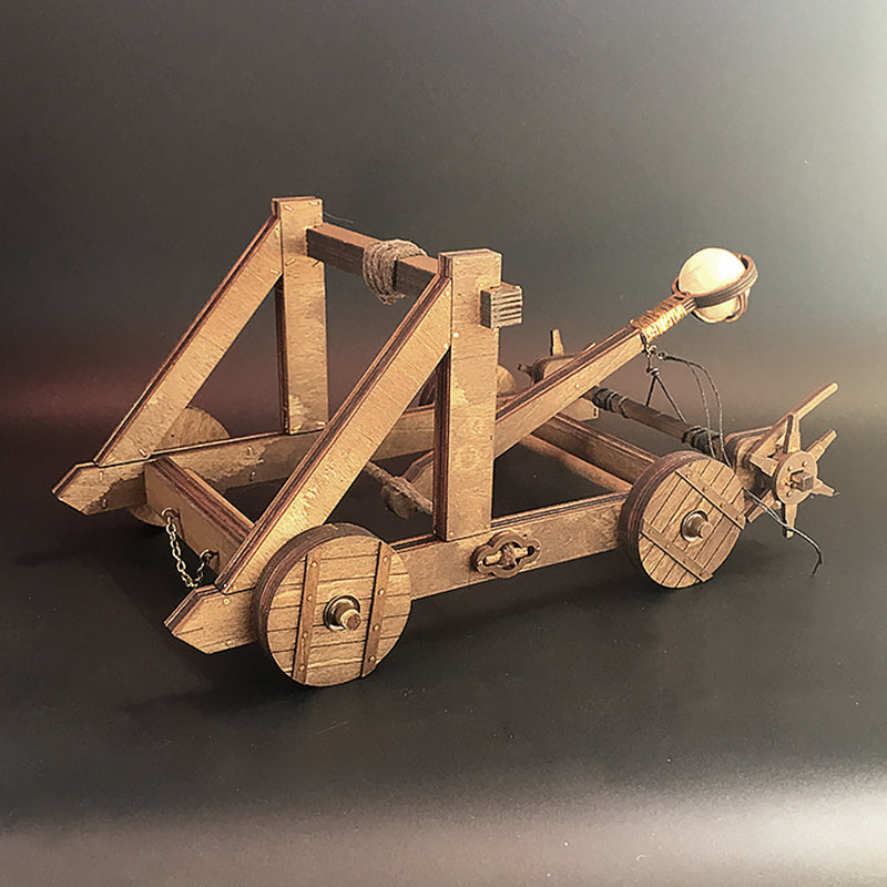 AM012 Single Arm Catapult Stone Throwing Machine Trebuchet 3D Mechanical Model Kit - Tophatter Daily Deals