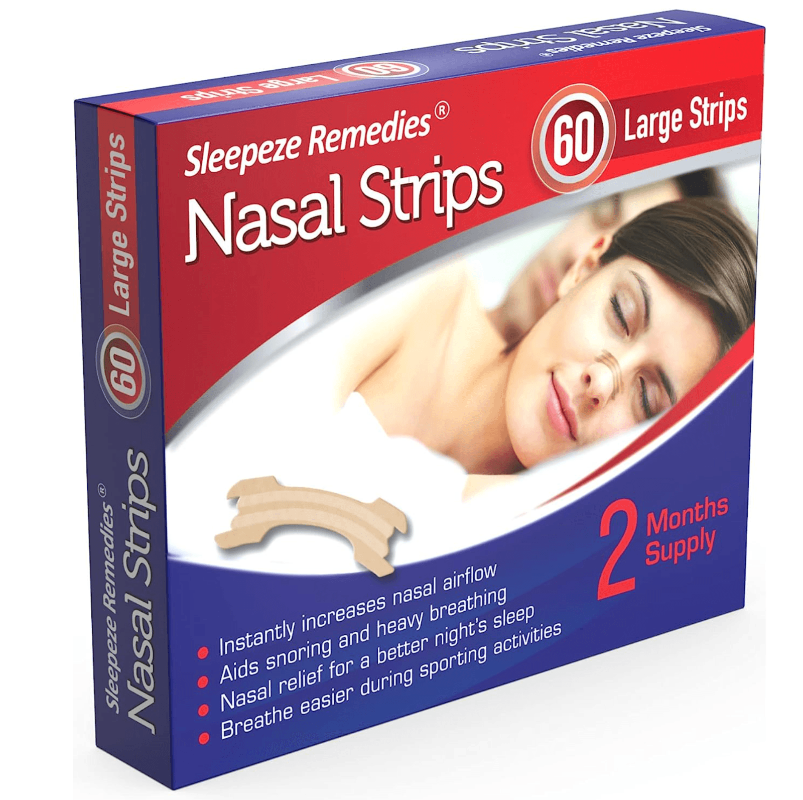 Nasal Strips for Snoring - Nasal Strips (60 Pack) Nose Strip to Stop Snoring, Snoring Strips to Help You Breathe Through Your Nose 60 Pack - Large Personal Care - Tophatter Daily Deals