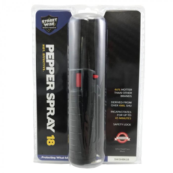 Streetwise 18% Pepper Spray 1/2 Ounce Hard Case Black Self Defense - Tophatter Daily Deals