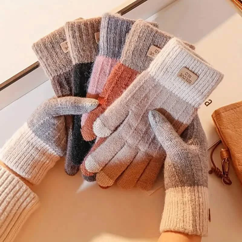 Stretch Knit Wool Full Finger Mittens Gloves, Scarves & Earmuffs - Tophatter Daily Deals