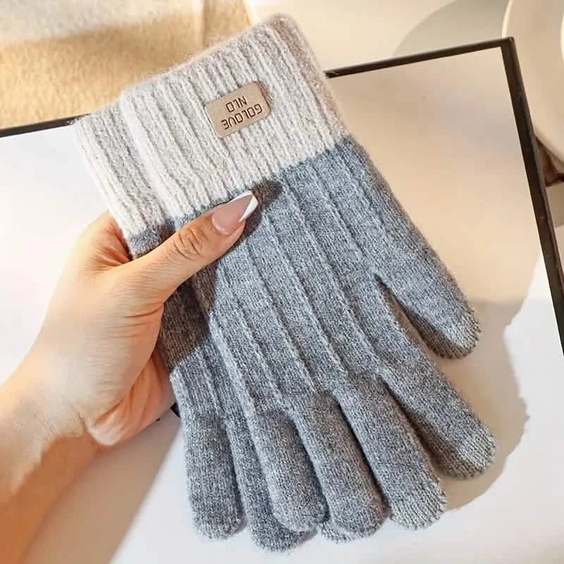 Stretch Knit Wool Full Finger Mittens Gray Gloves, Scarves & Earmuffs - Tophatter Daily Deals