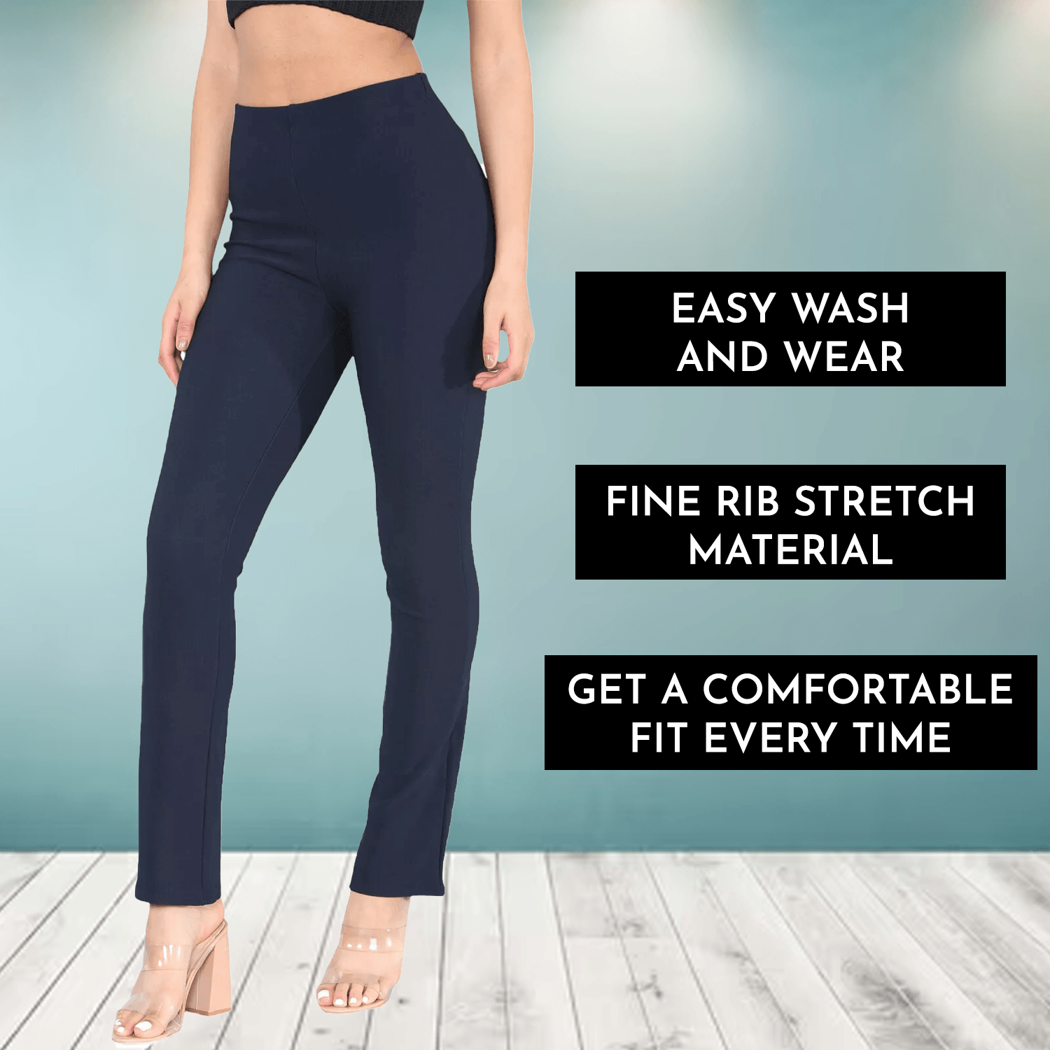 Stretch Ladies Trousers - Stylish & Comfortable For All-day Work & Casual Wear Winter Warm - Tophatter Daily Deals