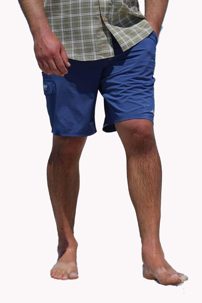 Mojo Sportswear Company Stretch Fit Men's Fishing Shorts Nautical Navy Shorts - Tophatter Daily Deals