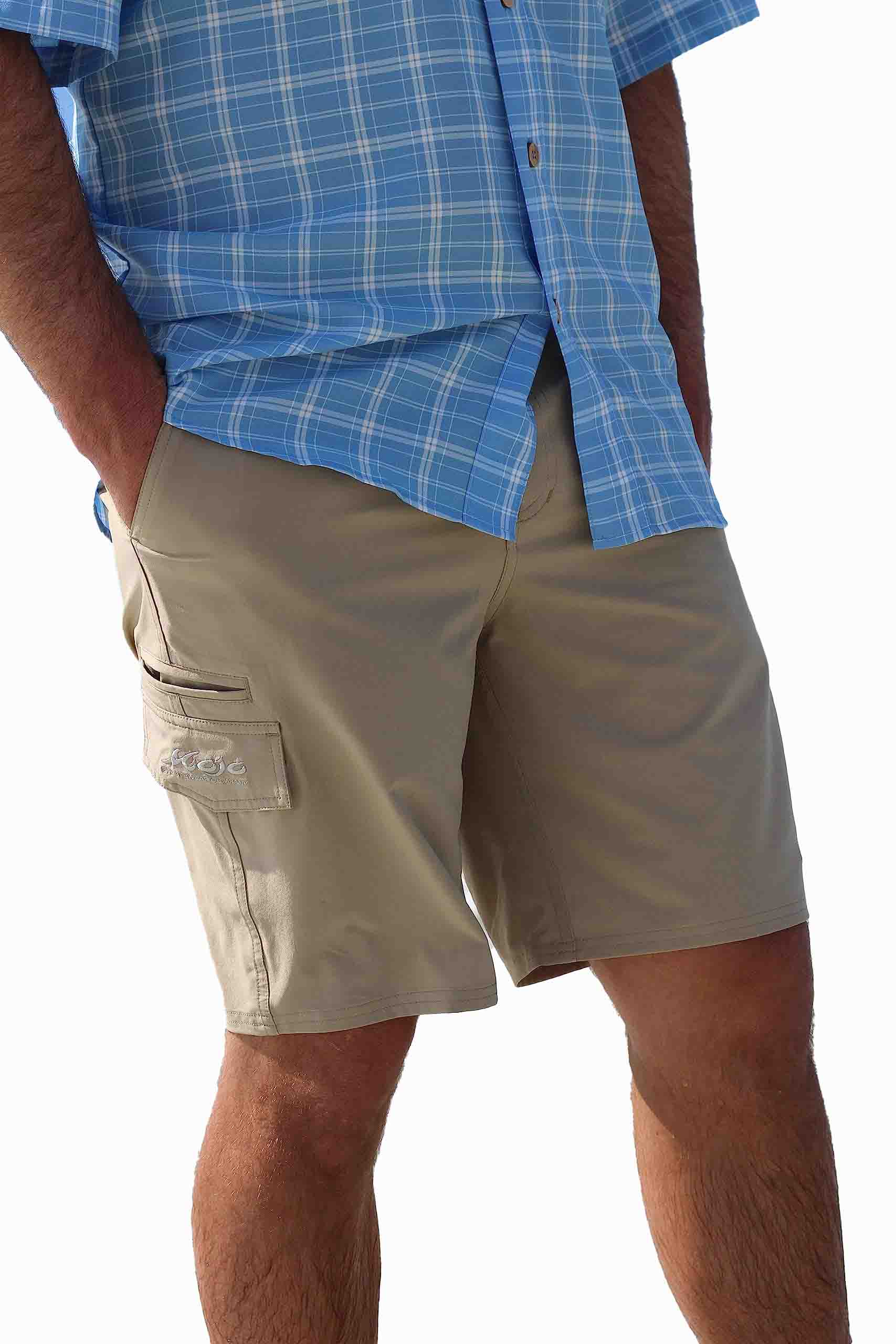 Mojo Sportswear Company Stretch Fit Men's Fishing Shorts Oyster Shorts - Tophatter Daily Deals