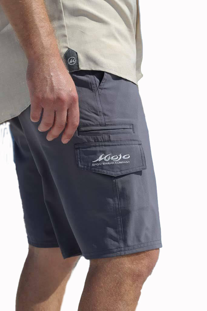 Mojo Sportswear Company Stretch Fit Men's Fishing Shorts Sharkskin Shorts - Tophatter Daily Deals