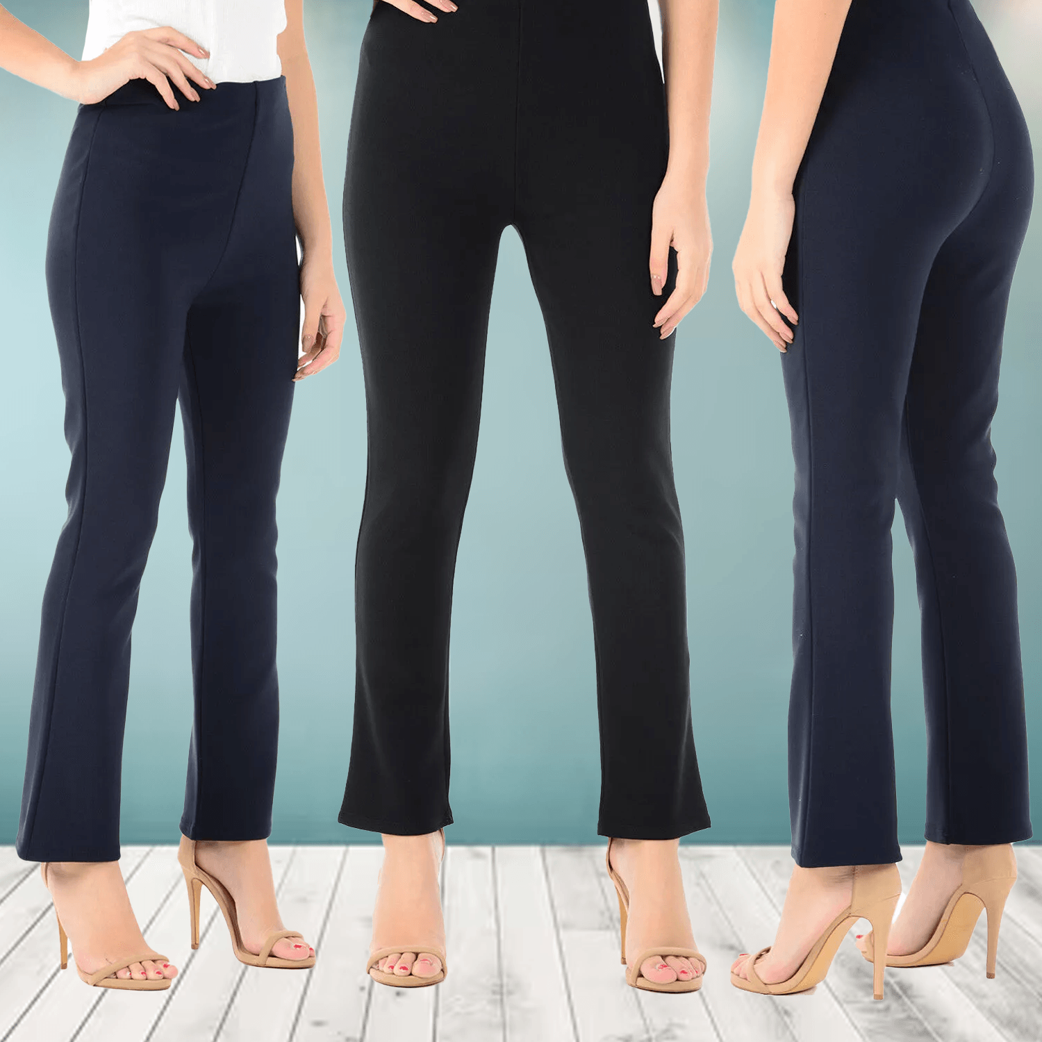 Stretch Ladies Trousers - Stylish & Comfortable For All-day Work & Casual Wear Winter Warm - Tophatter Daily Deals