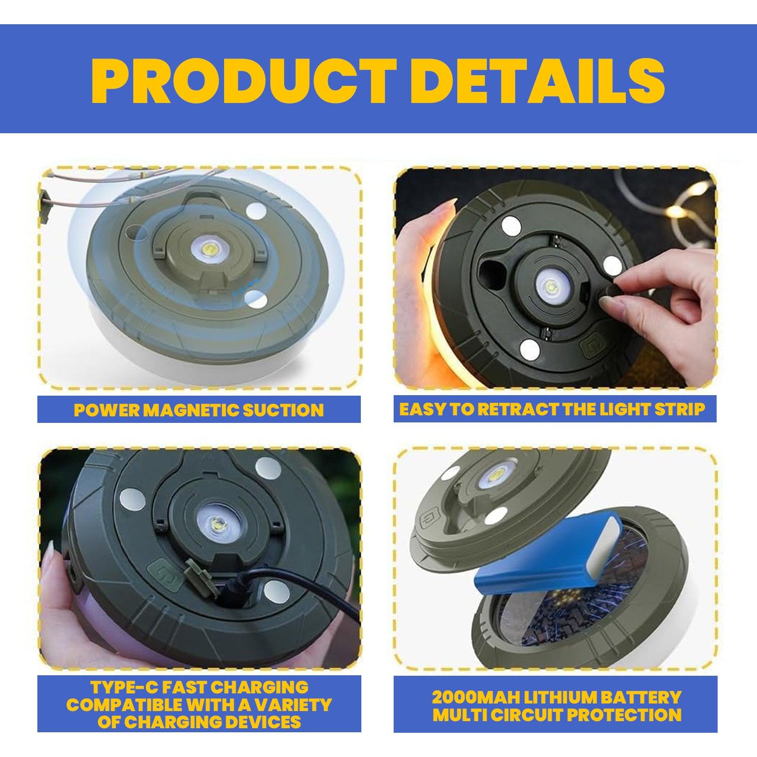 Camping String Lights - 10M Portable Outdoor String Lights Waterproof Towable String Light UK Home - Tophatter Daily Deals