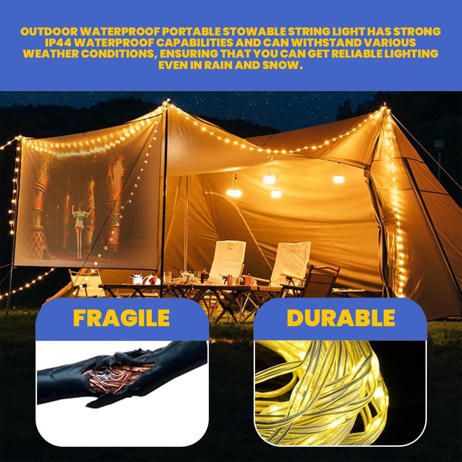 Camping String Lights - 10M Portable Outdoor String Lights Waterproof Towable String Light UK Home - Tophatter Daily Deals