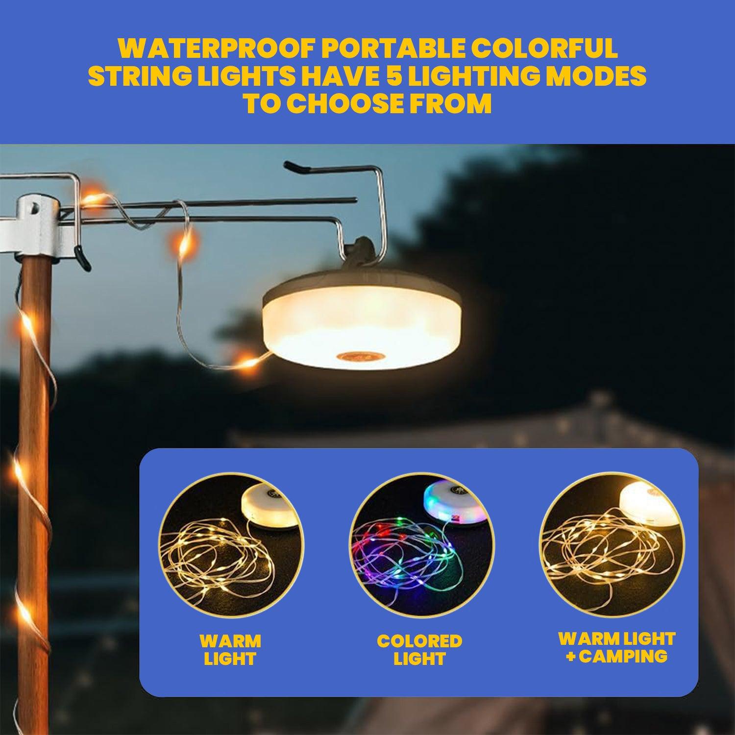 Camping String Lights - 10M Portable Outdoor String Lights Waterproof Towable String Light UK Home - Tophatter Daily Deals