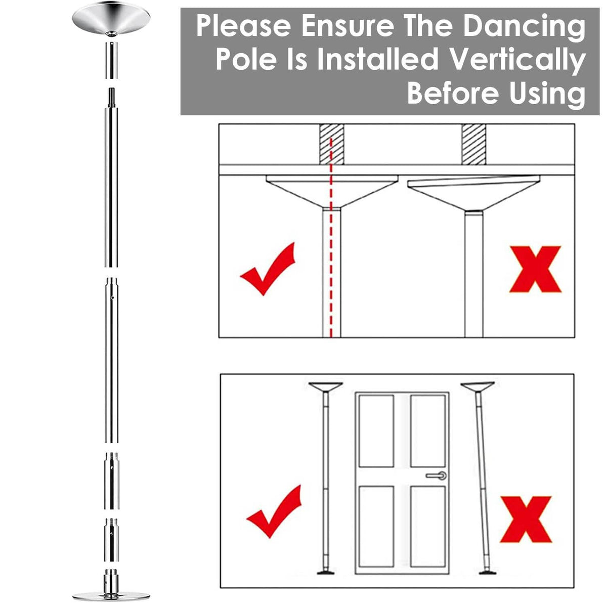 Stripper Dance Pole 45mm Spinning Static Dancing Pole Everything Else - Tophatter Daily Deals