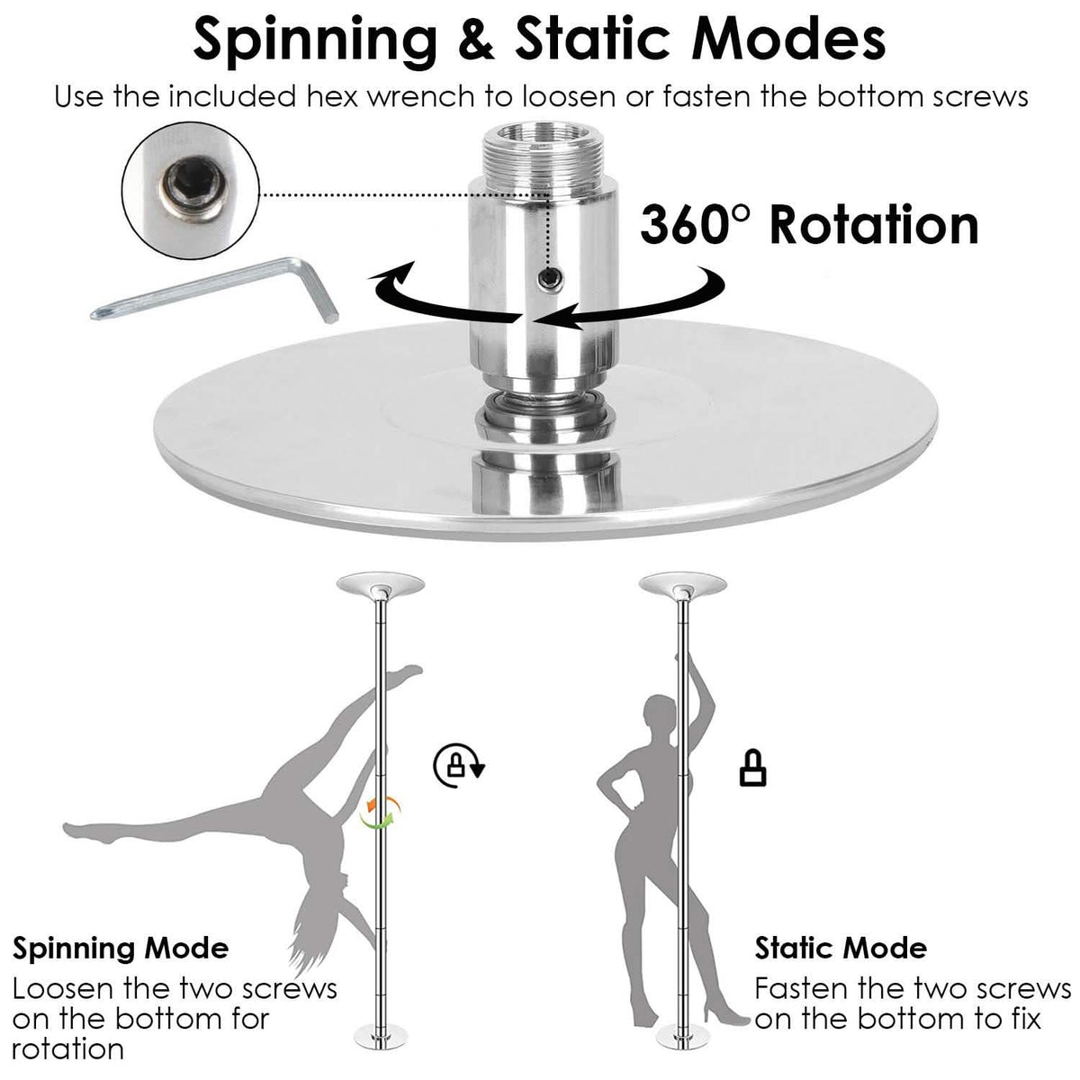 Stripper Dance Pole 45mm Spinning Static Dancing Pole Everything Else - Tophatter Daily Deals