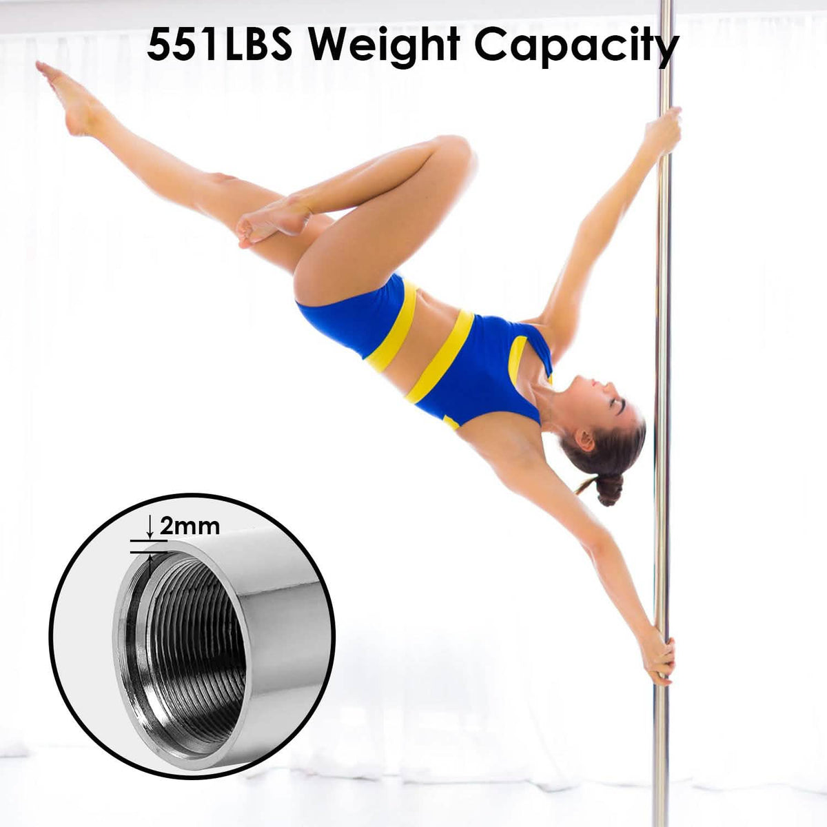 Stripper Dance Pole 45mm Spinning Static Dancing Pole Everything Else - Tophatter Daily Deals