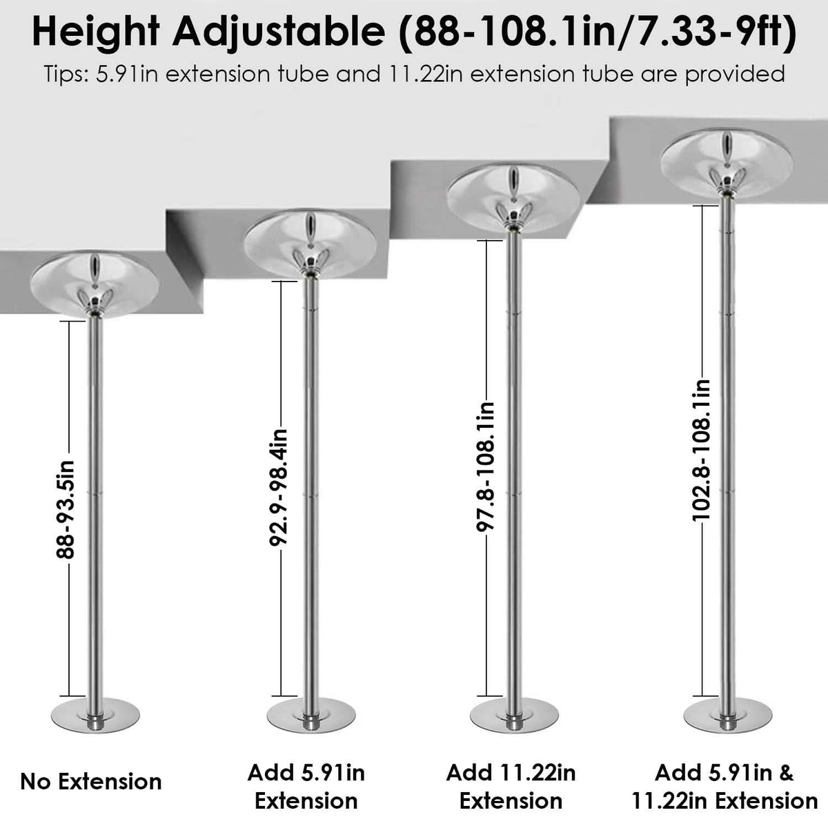Stripper Dance Pole 45mm Spinning Static Dancing Pole Everything Else - Tophatter Daily Deals