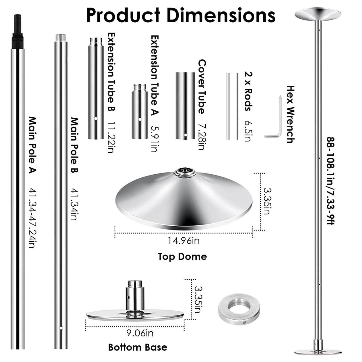Stripper Dance Pole 45mm Spinning Static Dancing Pole Everything Else - Tophatter Daily Deals