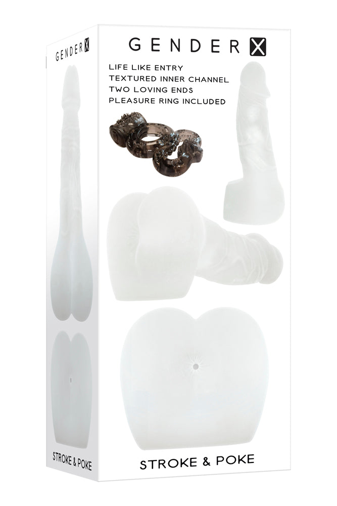 Gender X - Stroke and Poke 2-in-1 Stroker & Dildo - Clear Sex Toy - Tophatter Daily Deals