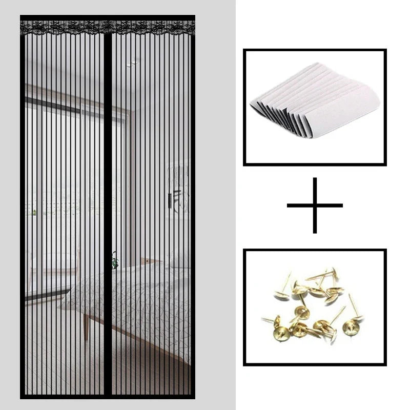 Strong Seal Magnetic Screen Door Black Home Supplies - Tophatter Daily Deals