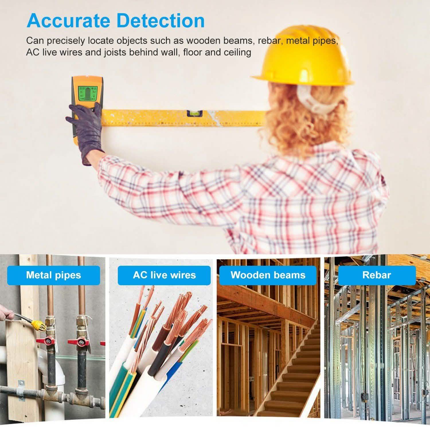 Stud Center Finder Wall Scanner AC Live Wire Detector with LCD Display Home Improvement - Tophatter Daily Deals