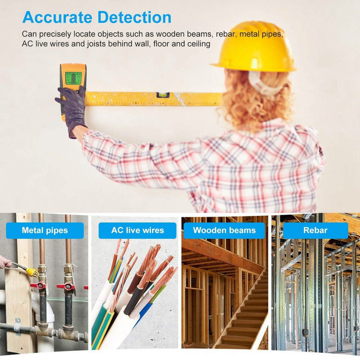 Stud Center Finder Wall Scanner AC Live Wire Detector with LCD Display Home Improvement - Tophatter Daily Deals