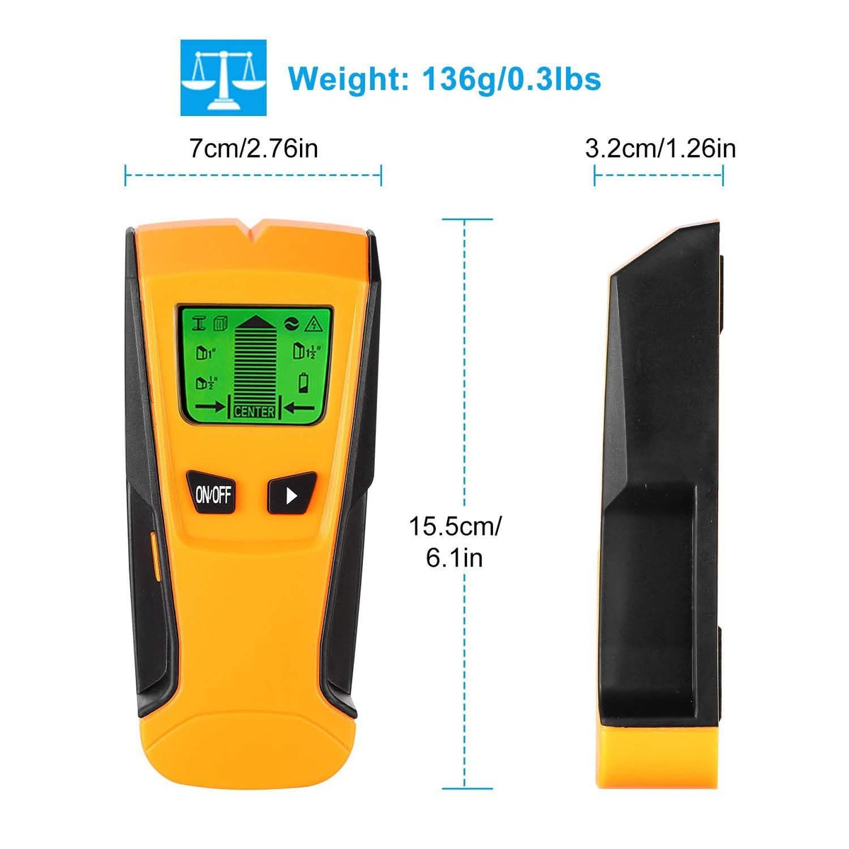 Stud Center Finder Wall Scanner AC Live Wire Detector with LCD Display Home Improvement - Tophatter Daily Deals
