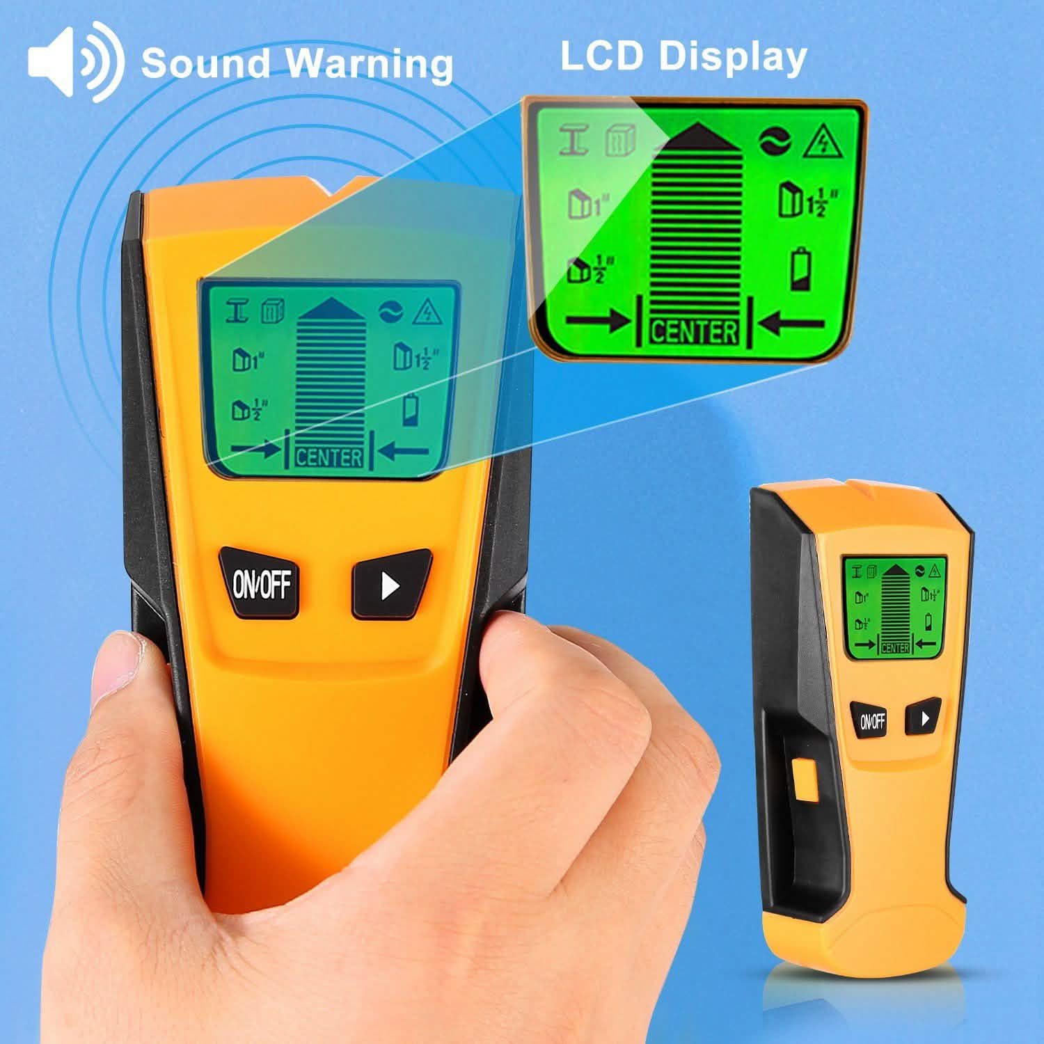 Stud Center Finder Wall Scanner AC Live Wire Detector with LCD Display Home Improvement - Tophatter Daily Deals
