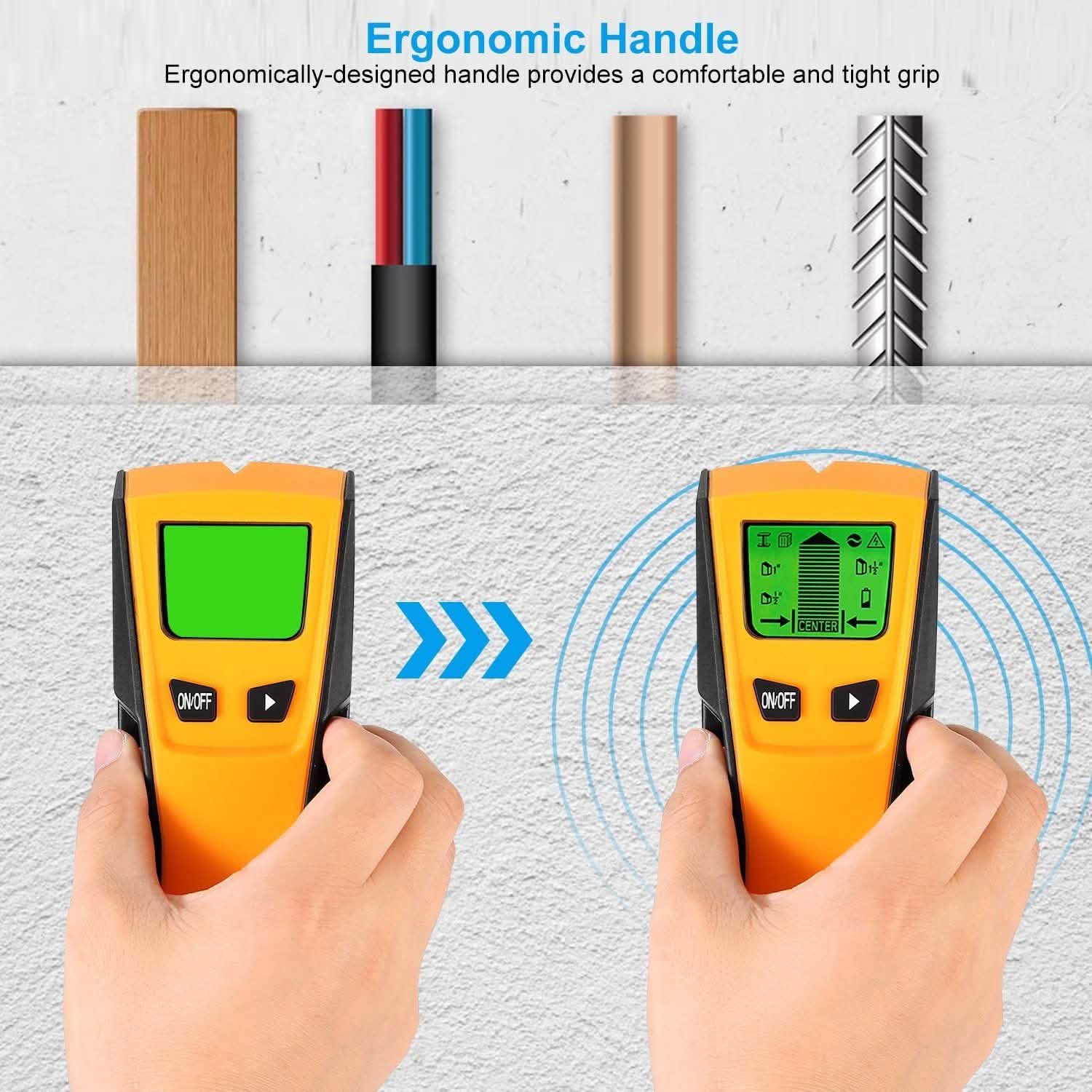 Stud Center Finder Wall Scanner AC Live Wire Detector with LCD Display Home Improvement - Tophatter Daily Deals