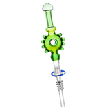Studded Donut Dab Straw Quartz Transparent Green Glass Dab Straws - Tophatter Daily Deals