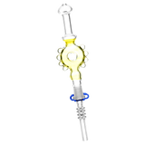 Studded Donut Dab Straw Quartz Transparent Yellow Glass Dab Straws - Tophatter Daily Deals