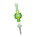 Studded Donut Dab Straw Titanium Transparent Green Glass Dab Straws - Tophatter Daily Deals