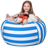 Stuffed Animal Storage Bean Bag Chair Cover Blue Toys & Games - Tophatter Daily Deals
