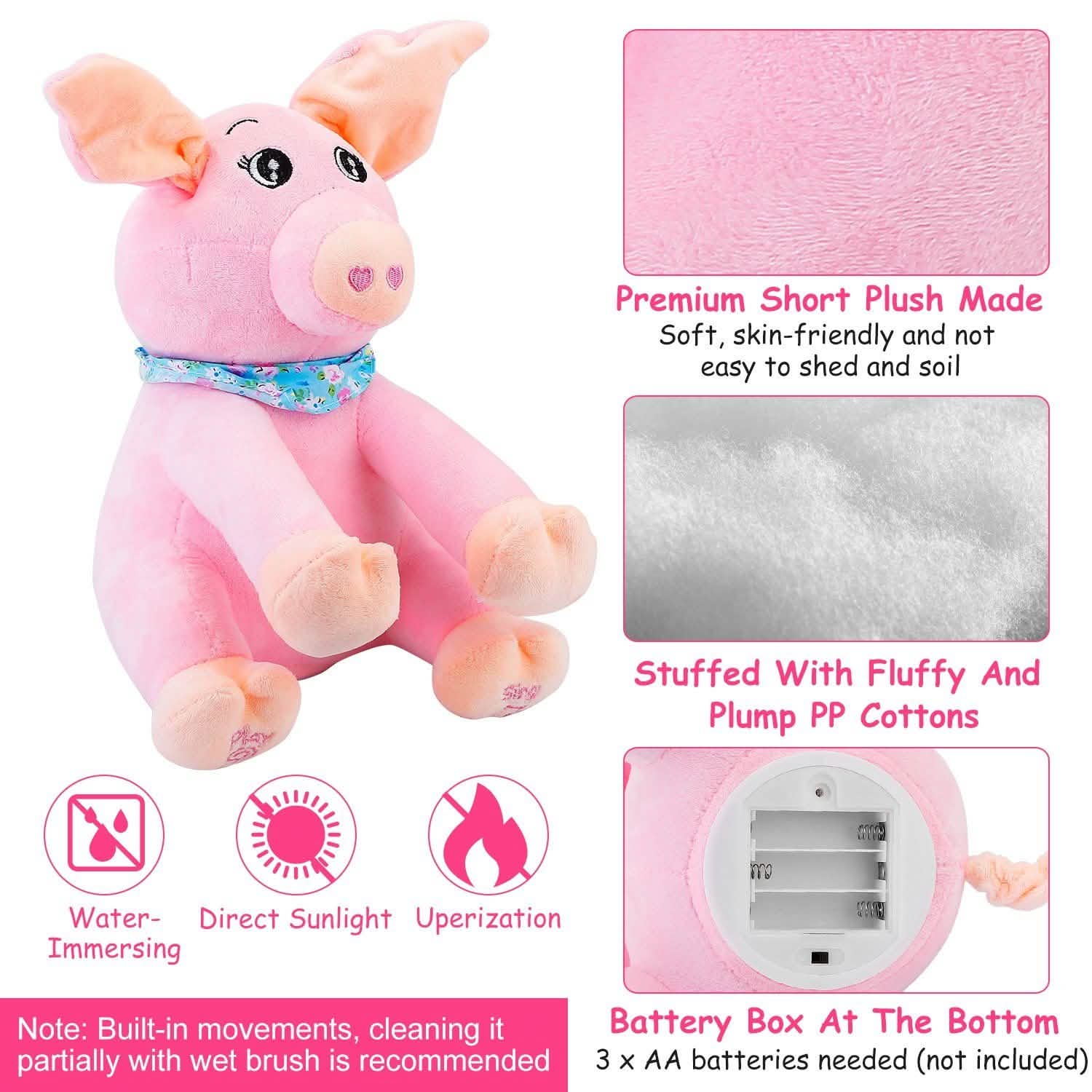 Stuffed Plush Pig Doll Pick-a-Boo Animated Toy Toys & Games - Tophatter Daily Deals