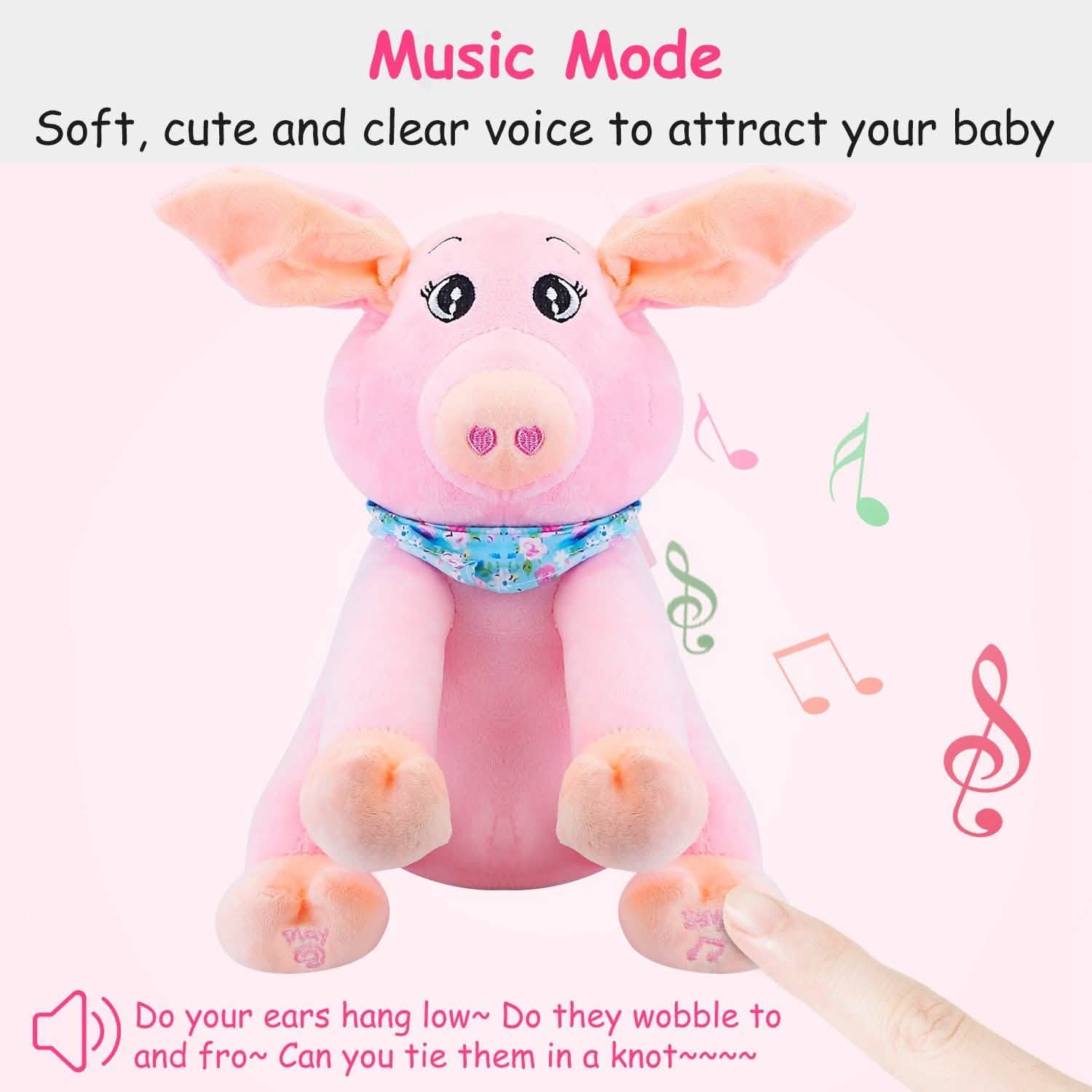 Stuffed Plush Pig Doll Pick-a-Boo Animated Toy Toys & Games - Tophatter Daily Deals