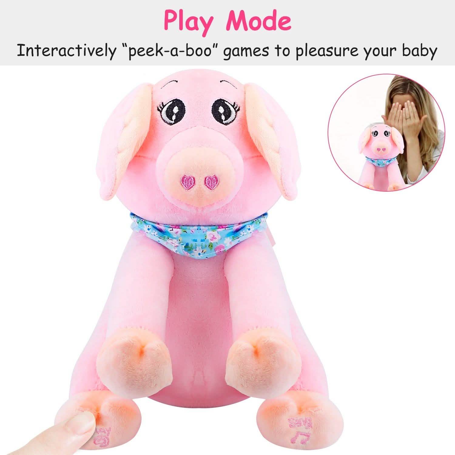 Stuffed Plush Pig Doll Pick-a-Boo Animated Toy Toys & Games - Tophatter Daily Deals