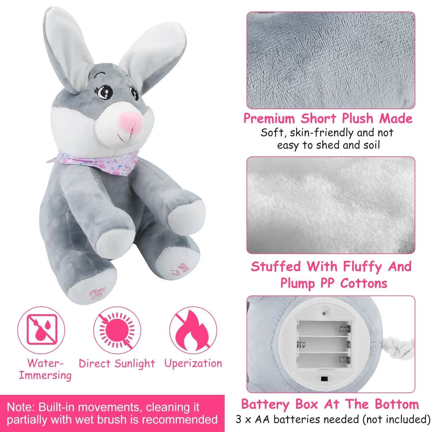 Stuffed Plush Rabbit Doll Toy Animated Talking and Singing Toys & Games - Tophatter Daily Deals