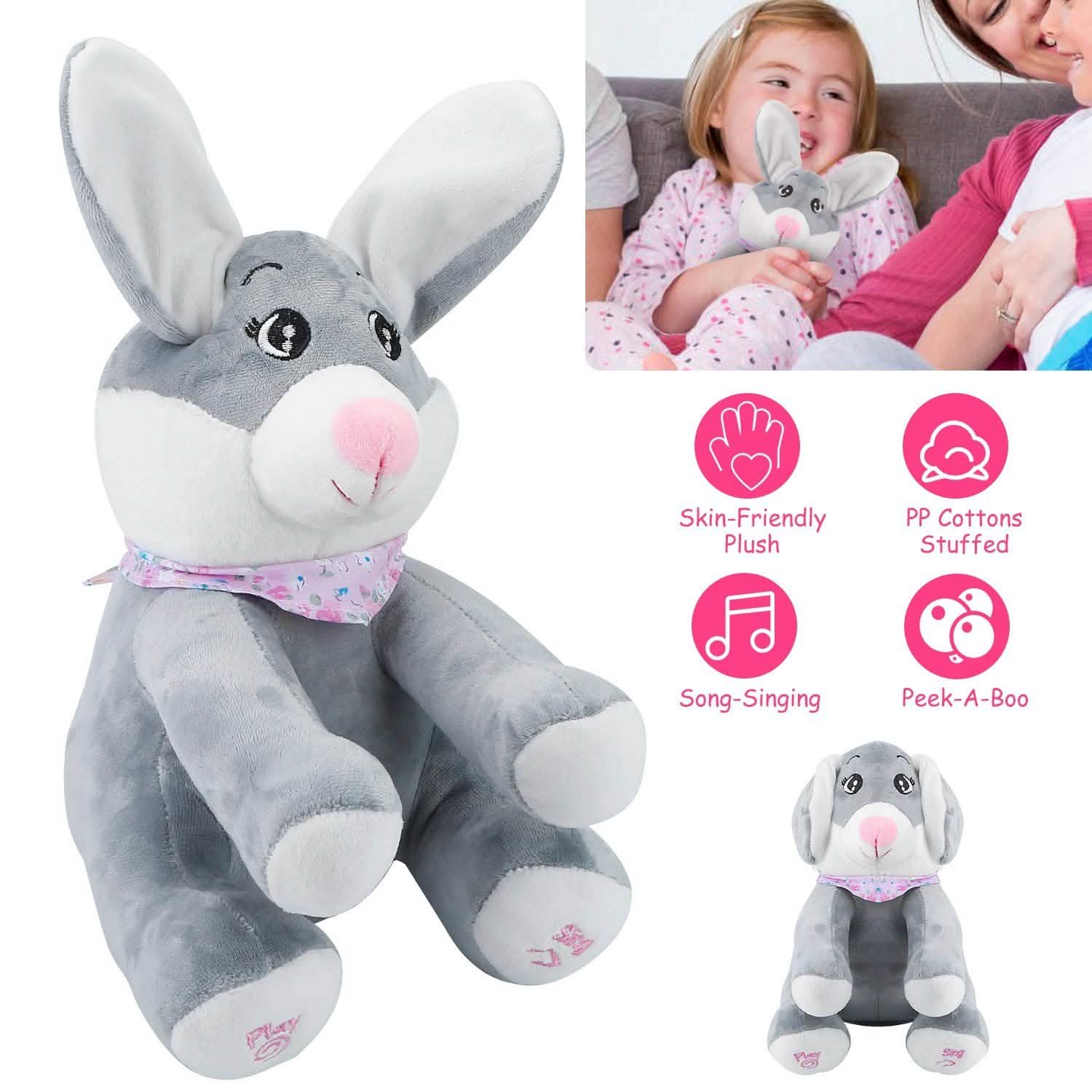 Stuffed Plush Rabbit Doll Toy Animated Talking and Singing Toys & Games - Tophatter Daily Deals