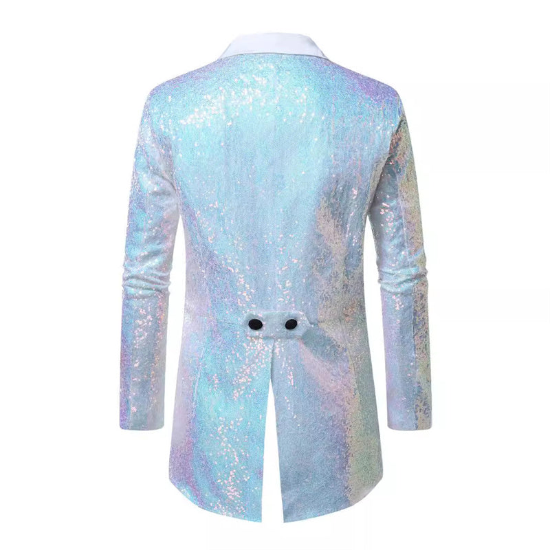 British Style Men Luxury Sequined Tuxedo Suit Jacket Coats & Jackets - Tophatter Daily Deals