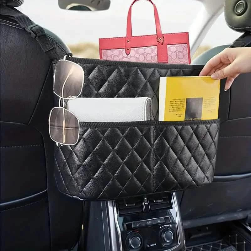 Stylish PU Leather Handbag Car-Mounted Storage Bag Automotive - Tophatter Daily Deals