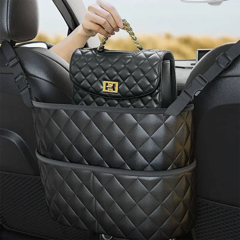 Stylish PU Leather Handbag Car-Mounted Storage Bag Automotive - Tophatter Daily Deals