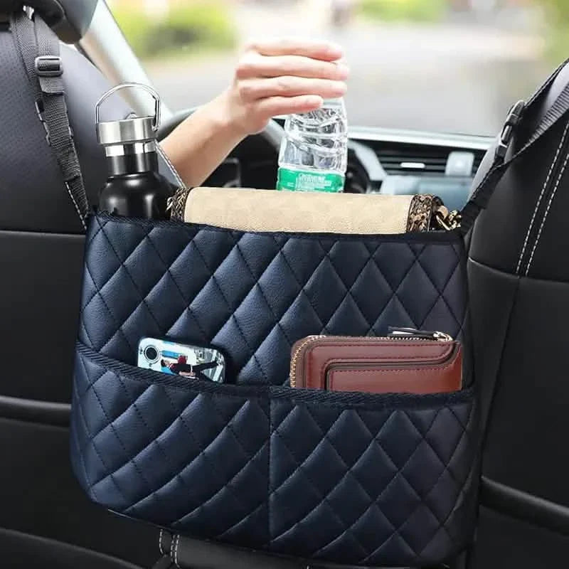Stylish PU Leather Handbag Car-Mounted Storage Bag Automotive - Tophatter Daily Deals