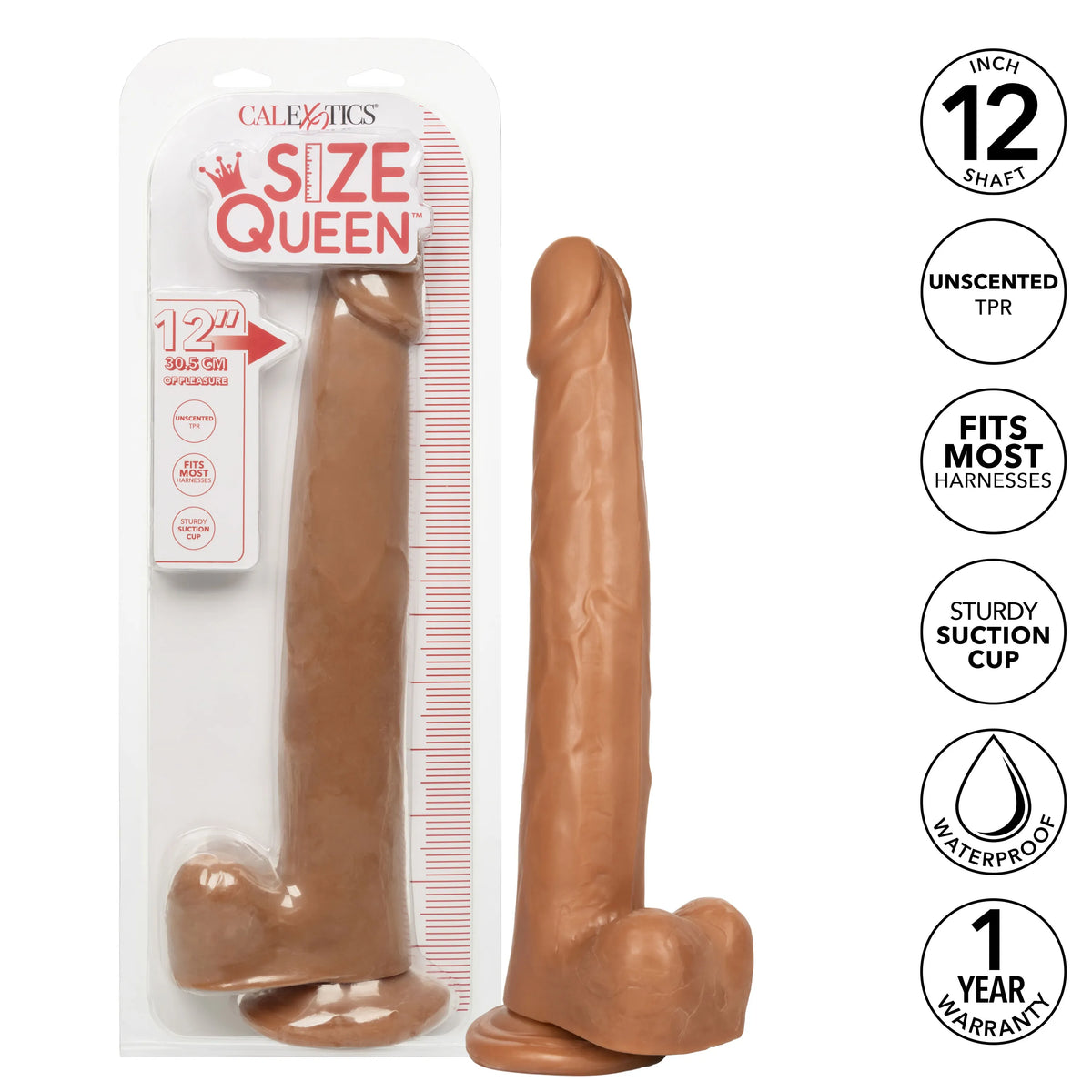 Size Queen 12 Inch Realistic Dildo – Firm 30.5 Cm Dildo > Dildos > Large Dildos - Tophatter Daily Deals