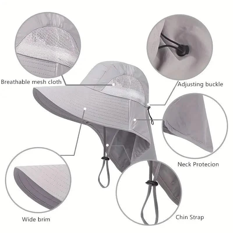 Summer Beach Neck Sunscreen Hat Outdoor Recreation - Tophatter Daily Deals