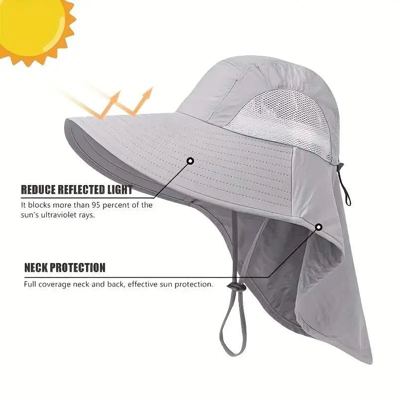 Summer Beach Neck Sunscreen Hat Outdoor Recreation - Tophatter Daily Deals